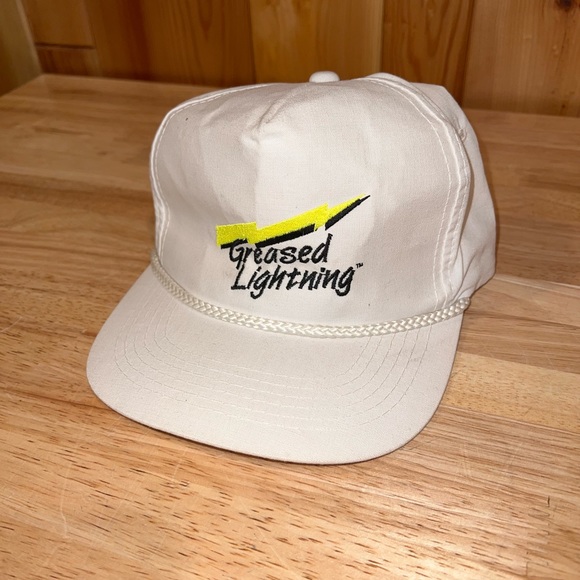 Vintage Greased Lightning Racing White Snapback Snap Back Hat Cap - Picture 2 of 7